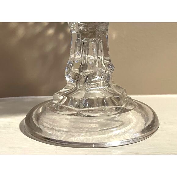 Vintage Sawtooth Diamond Point Small Glass Pedestal Bowl - Picture 3 of 10